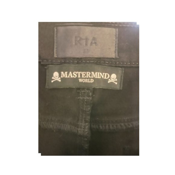 RtA X Mastermind black Embroidered skinny Jeans 31 - Picture 4 of 4